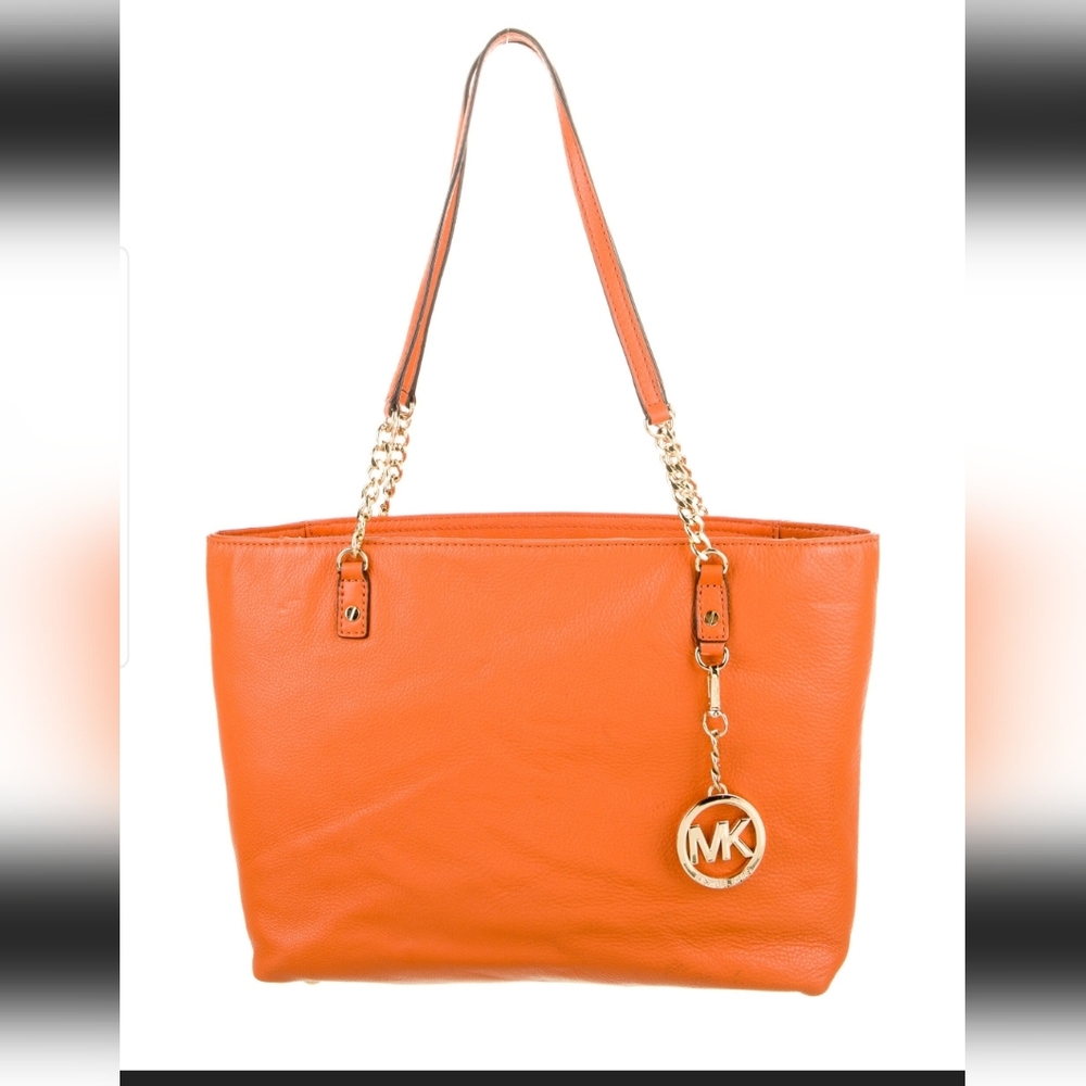 *SOLD* Michael Kors Orange Saffiano Leather Tote